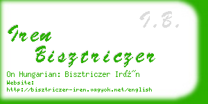 iren bisztriczer business card